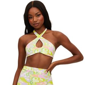 Beach Riot Brandy top M bikini psychedelic sunshine swim